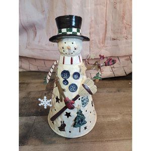 AS IS Metal tealight snowman tree broom bird star snowflake xmas decor figure